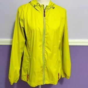 ZeroXposure Key Lime Yellow Lightweight Water Resistant Hooded Rain Jacket